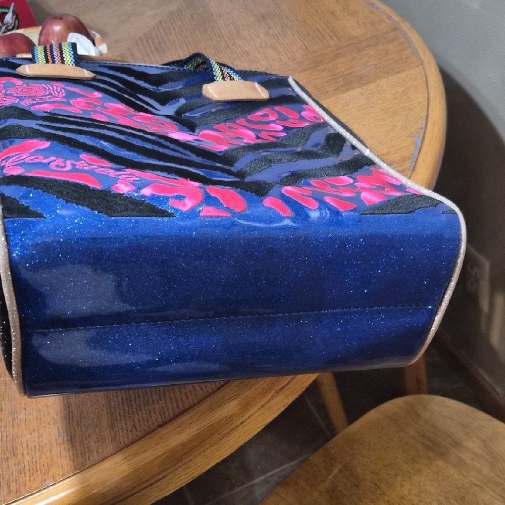 Consuela Blue and Pink Patterned Tote - Picture 6 of 8